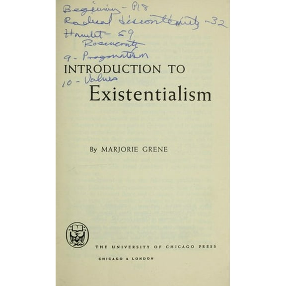 Pre-Owned Introduction to Existentialism (Paperback) 9780226308234