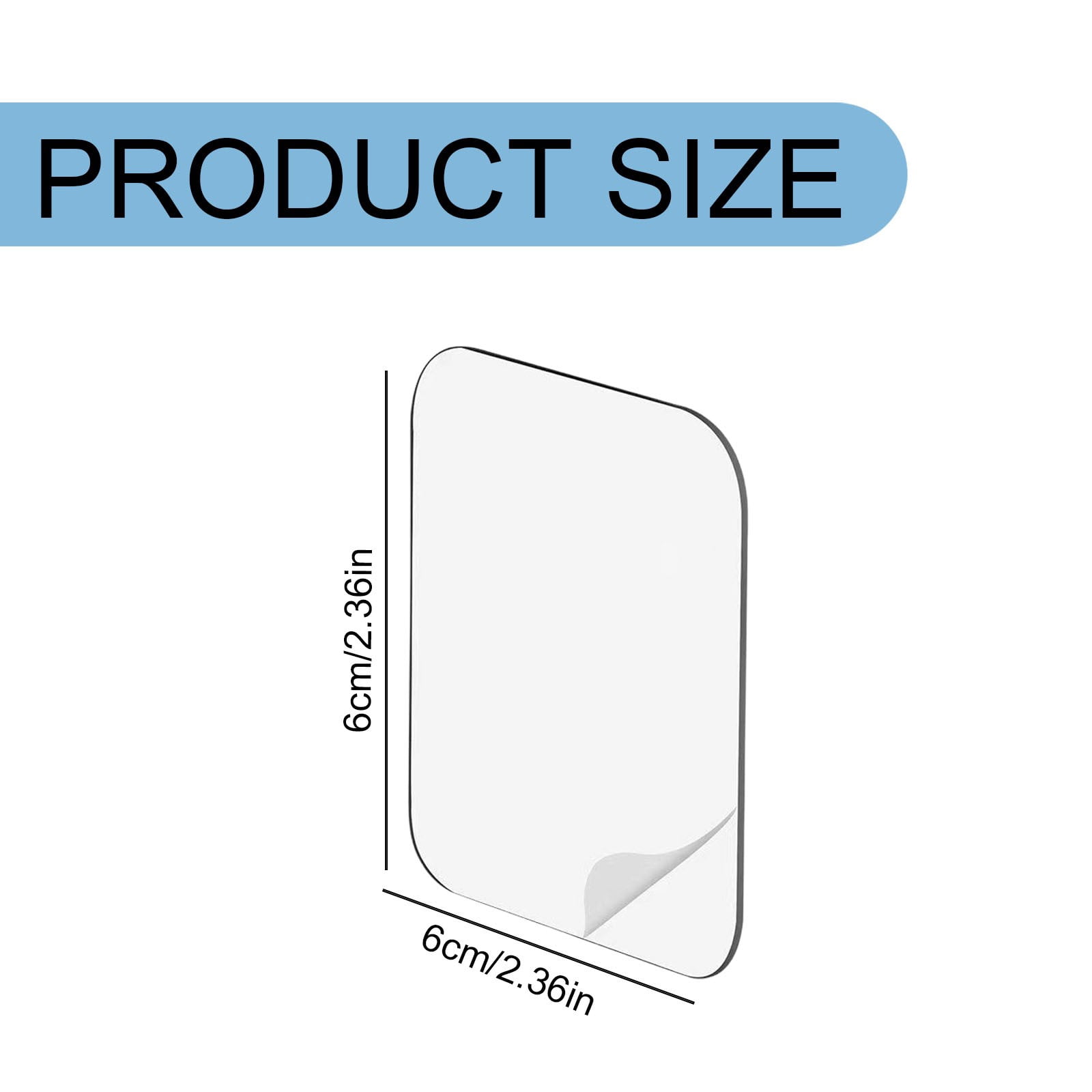 PPKVUFD 60 Pcs 2.36" Clear Double Sided Adhesive Pads for Mounting, Waterproof Sticker Strong Heavy Duty Square Sticky Patch Walls Hanging Nano Gel Tape for DIY Craft Home Office