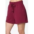 thumbnail image 6 of TheMogan Women's S~3X Cotton Terry Long Sleeve Oversized Top & Drawstring Shorts SET, 6 of 7