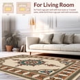 thumbnail image 2 of ODIKA 8' x 10' Machine Washable Non-Slip Area Rug, Middle Eastern Medallion High Traffic Rug, Ivory, 402023, 2 of 7