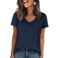 thumbnail image 7 of ANRABESS Womens Short Sleeve Tops Casual V Neck Wrinkle - Free Basic T Shirts Summer Cute Tee 2026 Spring Fashion Clothes Navy Blue Medium, 7 of 7