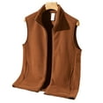 thumbnail image 2 of Winter Light Luxury Fashion Fleece Fleece Waistcoat Men Sleeveless Vest Jacket Casual Solid Color Top for Layering and Casual Wear - Warm and Elegant Men's Upper Garment,Coffee,S, 2 of 4