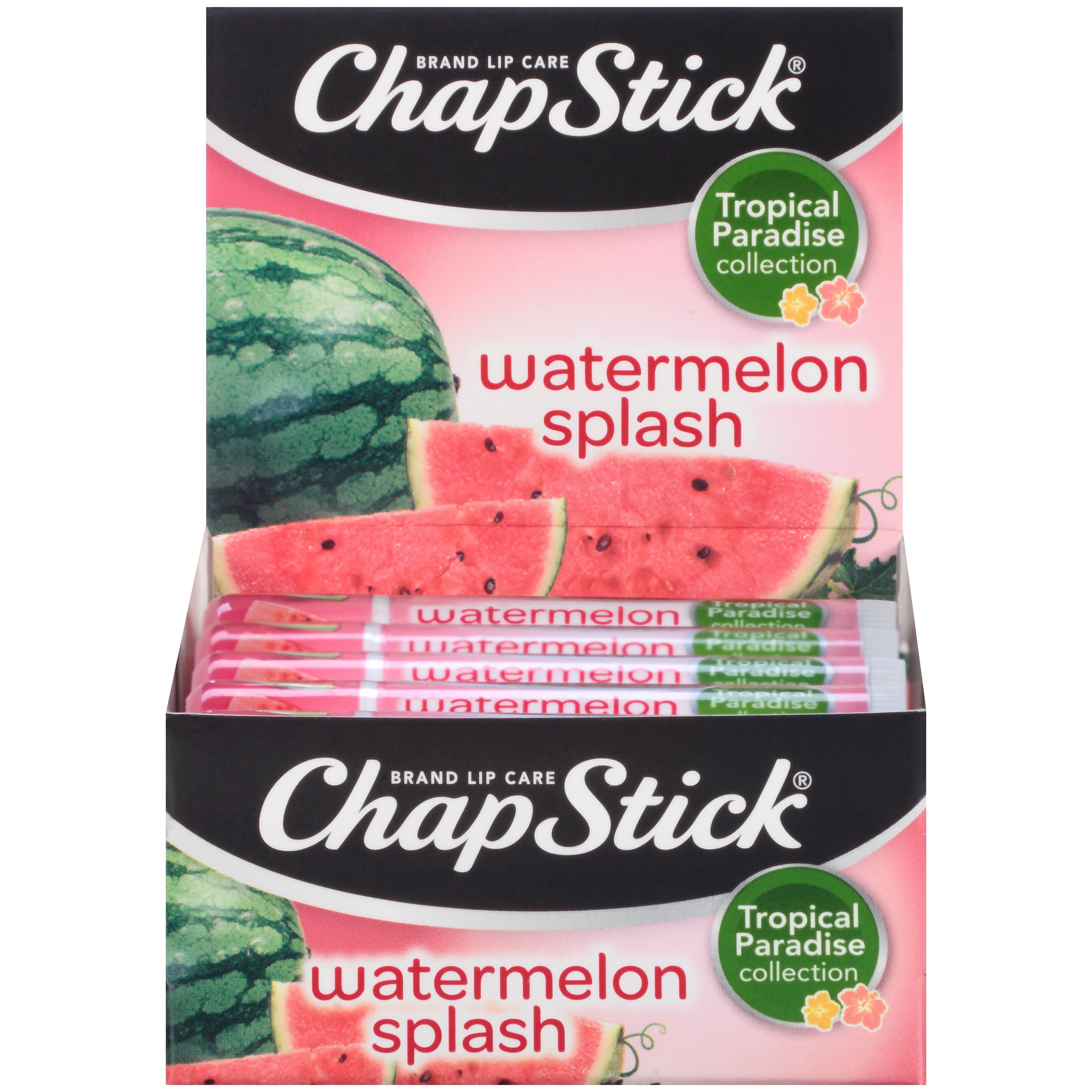 ChapStick Tropical Collection (Watermelon Splash Flavor, 1 Stick) Flavored Lip Balm Tube, 0.15 Ounce Tube