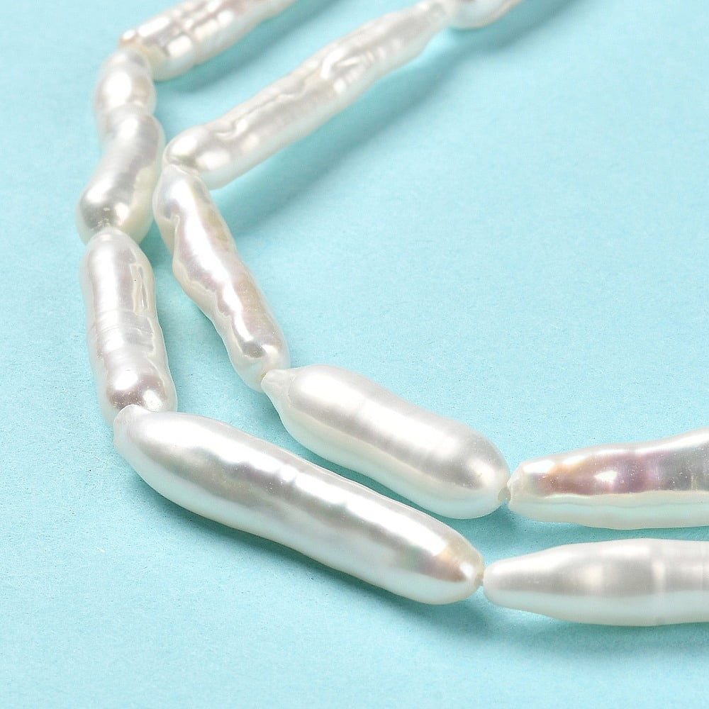 Natural Keshi Pearl Beads Strands Cultured Freshwater Pearl Baroque Hole: 0.8mm 16~18pcs/strand 15.35''(39cm)