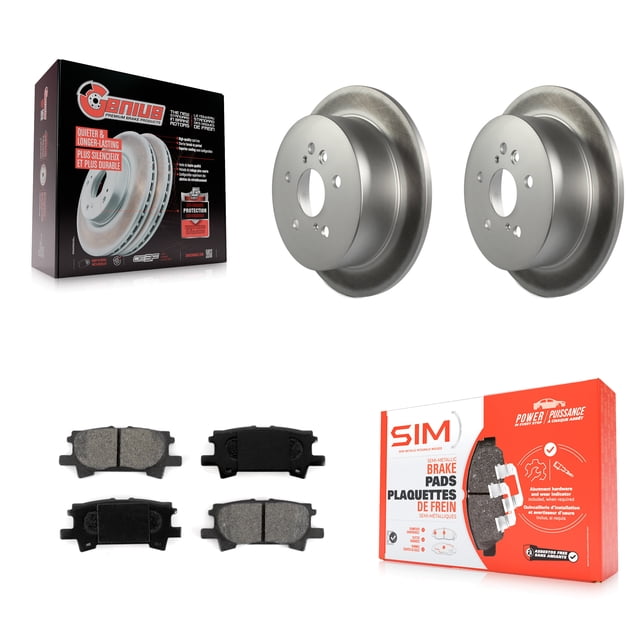 Transit Auto Rear Coated Disc Brake Rotors and Semi-Metallic Pads Kit for Car Lexus RX350 Toyota Highlander RX330 RX400h KGS-101332