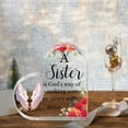 thumbnail image 3 of Acrylic Heart-Shaped Sister Keepsake Paperweight "A Sister Is God's Way of Making Sure We Never Walk Alone" Angel Wings Floral Design Thank you gift Birthday day gift Graduation Christmas, 3 of 5