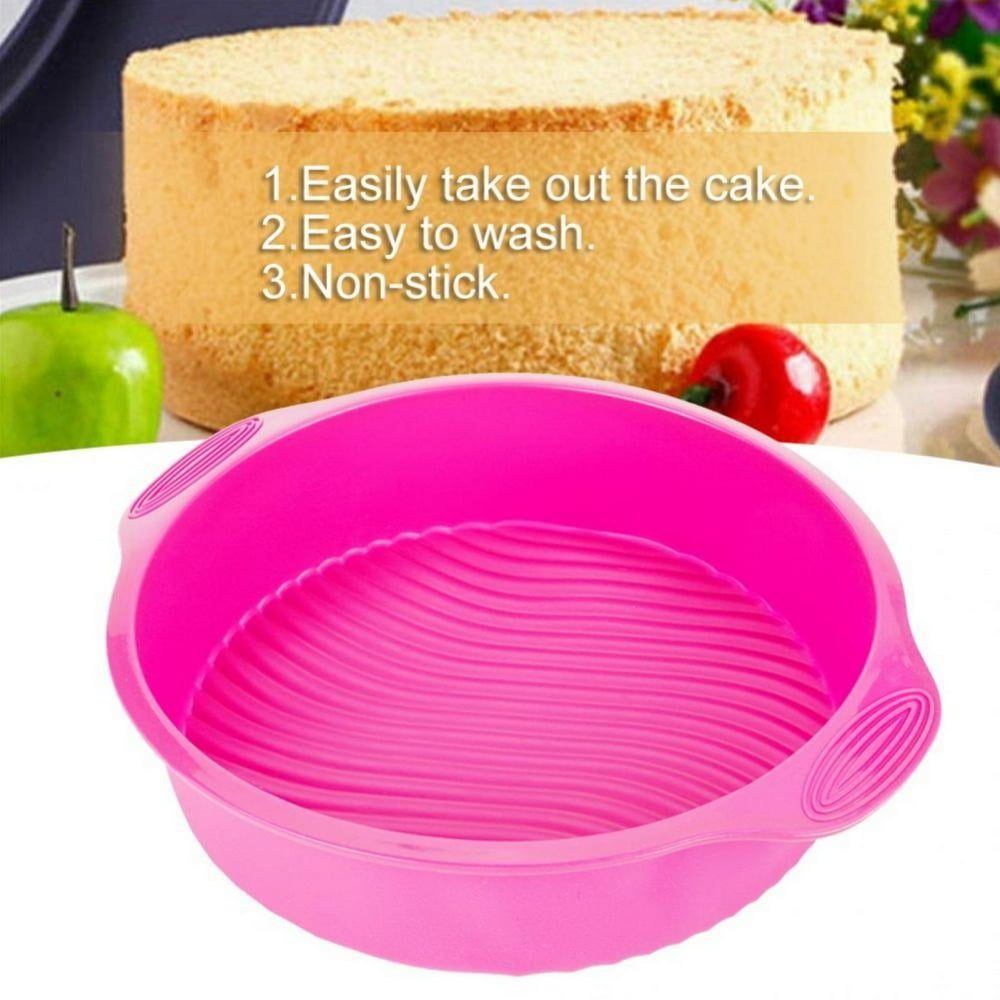 Tebru 10 Inch Round Shape Silicone Mold Cake Pan Mould Bread Bakeware DIY Baking
