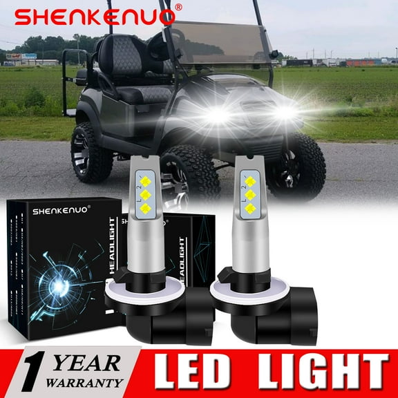 SHENKENUO for Cart Replace 6000K LED Headlight Bulb Custom Precedent Club Car DS 1999-2020,6000k White,Pack of 2,C34