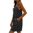 thumbnail image 5 of Women's Jumpsuits Summer Polka Dot Adjustable Strap Overalls Shorts Casual Loose Fit Romper with Pockets, 5 of 7