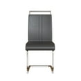 thumbnail image 5 of Modern Dining Chairs Set of 2 With Soft PU Faux Leather Cushion And C-shaped Tube Metal Base, High Back Upholstered Side Chair for Dining Room, Kitchen, Vanity, Patio, Club, Office, Grey+Sliver, 5 of 9