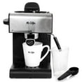 2.5Cup Black Drip Coffee Maker, Steam Espresso Machine, Cappuccino and
