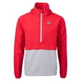 thumbnail image 2 of Men's Cutter & Buck Red Kansas City Chiefs Charter Eco Recycled Anorak Half-Zip Jacket, 2 of 3