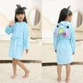 thumbnail image 2 of Kids Girls Unicorn Bathrobe Fleece Pyjamas Dressing Gown Soft Robe Nightwear, 2 of 3