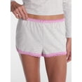 thumbnail image 4 of No Boundaries Cotton Blend Jersey Lace Sleep Shorts, Women’s XXS-3X, 4 of 5