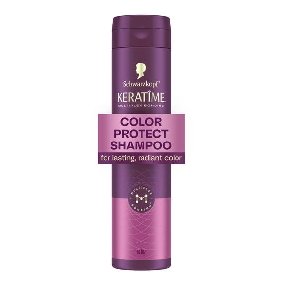 Schwarzkopf KERATIME Color Protect Shampoo for Lasting, Vibrant Hair Color, 10.1 fl oz