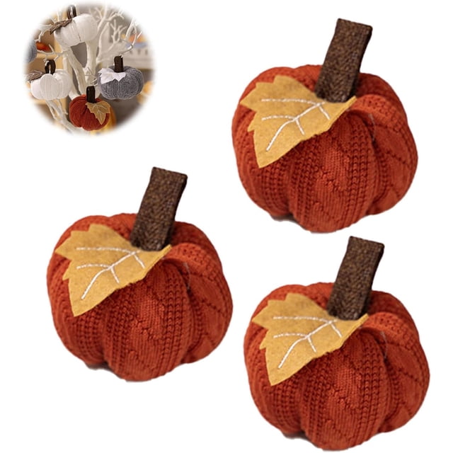 Mini calabazas, calabazas blancas, mini calabazas blancas, mini calabazas para manualidades, colgante de calabaza pequeña de punto, colgante de calabazas pequeñas de punto para Halloween, decoración d