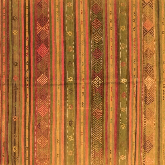 Ahgly Company Indoor Square Southwestern Orange Country Area Rugs, 3' Square