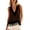 Brown, variant on Womens Suede V Neck Sleeveless Tops Fringe Hem Loose Fitting Western Casual Blouse Tank Streetwear Khaki L