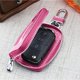 thumbnail image 3 of Bolsa para llavero de coche (rosa roja), cartera con llavero de piel de vaca, llavero con estampado de lichi, cartera con ventana transparente, 3 of 5