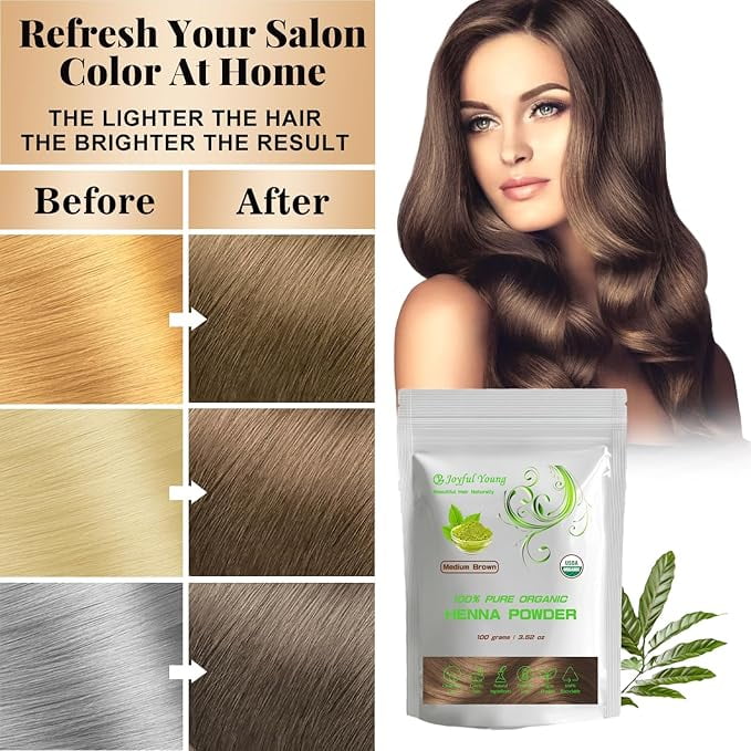100% Organic Henna Hair Color – Natural, Chemical-Free Hair Dye
