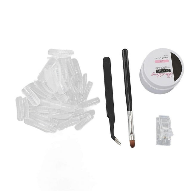 Nail Extension Gel Set Nail Shaping Clip Nail Tips Nail Pen Tweezers Long Lasting Nail Extension Strengthen Gel for Nail Salon