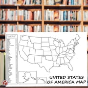 United States Map - USA Poster, US Educational Map - With 2 Letter State Abbreviation - For All Ages, Kids to Adults - Home, School, Office - Printed on 110lb Card Stock - 12 x 18 Inches - 10 Per Pack