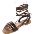 thumbnail image 2 of Spirit Moda Olivia-18 Over Toe Strap Sandals Wrap Around Womens Lace-Up Casual Roman Strappy, 2 of 4