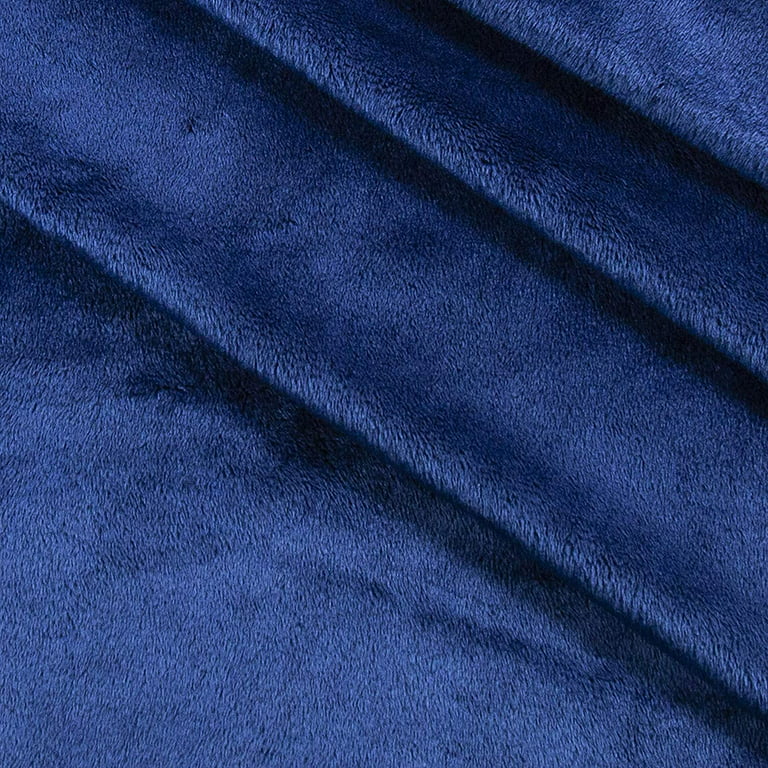 FabricLA Plain Navy Minky Fabric - Soft and Minky Fabric - 58/60