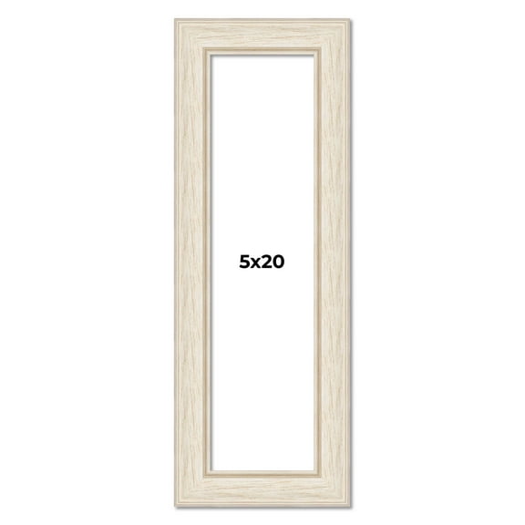5x20 In Frame White Real Wood Picture Frame Width 1.75 inches | Interior Frame Depth 0.5 inches |