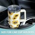 thumbnail image 5 of 40 oz Tumbler With handle and straw,Sunflower Stainless Steel Cup Extra Large Vacuum Double Wall Insulated Tumblers Travel Mug,Hot and cold beverages Car Cup, 5 of 6