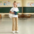 thumbnail image 2 of jiaxiM Girls Flare Dress Pants with Pockets Kids Stretchy Bootcut School Uniform Slacks with Half Elastic Waist Size 5-16 Years, 2 of 9