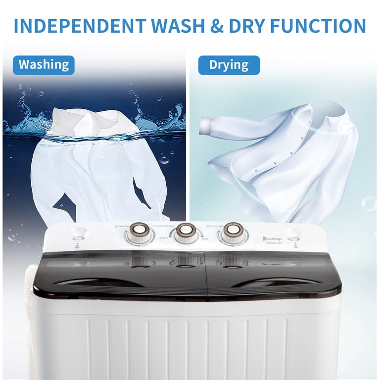 Ubesgoo Compact Twin Tub Portable Mini Washing Machine 20lbs