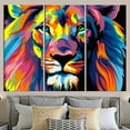 thumbnail image 3 of Colorful Printed, Canvas, 3D Canvas, Large Printed Canvas, Modern Canvas, Abstract Art, Lion Canvas Decor, Colorful Lion Canvas Art, Canvas Wall Decor - Natural Framed, 3 of 9