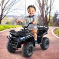 thumbnail image 2 of Costway 24V Kids Ride on Electric ATV Car Toy with Spring Suspension & LED Lights USB Black, 2 of 10