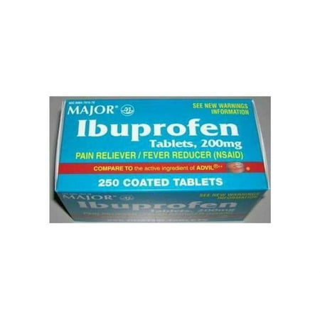 Major Ibuprofen Pain Reliever / Fever Reducer 200mg Coated Tablets -250- (NSAID)