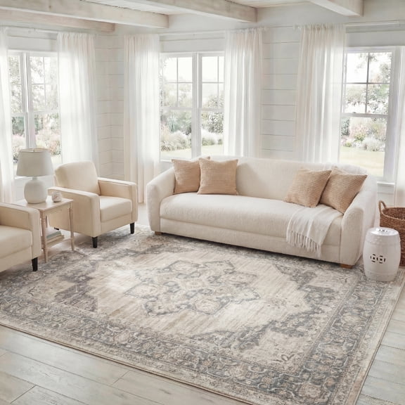 Safavieh Brentwood Salah Oriental Area Rug, Cream/Gray, 6' x 8'