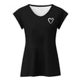 thumbnail image 4 of T Shirts For Women Heart Print V Neck Sleeveless Soft Casual Slim Fitted Basic Tees, 4 of 4