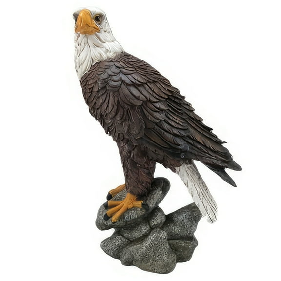 FC Design 11.75"H Eagle Sitting on Rock Figurine Statue Sculpture Ornament Decoration Home/Room Decor and Unique Gift Ideas for Housewarming, Holidays and Birthdays