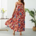 thumbnail image 3 of TRKIYQC, vestido largo informal de verano para mujer, vestido con tirantes sin mangas con estampado Floral, vestido suelto a la moda con espalda descubierta para vacaciones en la playa TRKIYQC  moda, 3 of 8