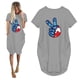 thumbnail image 2 of Vestido suelto de manga corta informal con estampado de verano para mujer con bolsillo y cuello redondo Fridja  qw3412, 2 of 5