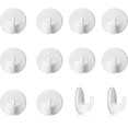 thumbnail image 1 of 12 Uds. Ganchos de plástico autoadhesivos, ganchos adhesivos blancos, pared extraíble (hy), 1 of 3
