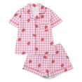 thumbnail image 5 of Tnhcen Women's Easter Pajamas 2 - Piece Set Button Front Short Sleeve Collar Bunny Egg Print Nylon Spandex Sleepwear Shorts, 5 of 9