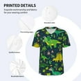 thumbnail image 5 of Fotbe Dinosaurs and Flowers Baseball Jersey Shirt for Men and Women, Casual Short Sleeves Button Down T-Shirt-4X-Large, 5 of 9