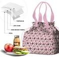 thumbnail image 4 of French Bulldog Cute Bone Paw Print Drawstring Lunch Bag Women - Drawstring Lunch Bag Insulated for Work Office - Stain-Resistant Large Lunchbags for Women with Multi-Pockets, 4 of 6