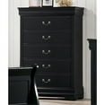 thumbnail image 2 of Furniture of America Jussy Transitional Solid Wood 5-Drawer Chest in Black, 2 of 3