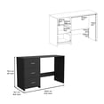 thumbnail image 5 of Black Writing Desk - 47" Home Office Desk with 3 Drawers, Particle Board, Classic Design, for Remote Learning. Colombian-Made, Black Finish., 5 of 7