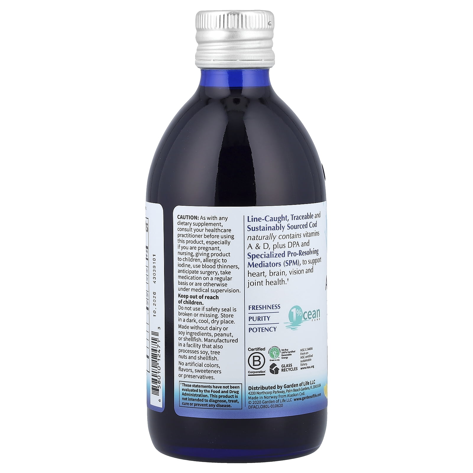 Garden of Life Dr. Formulated, Alaskan Cod Liver Oil, Lemon, 13.52 fl oz (400 ml)