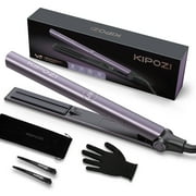 KIPOZI V5 Travel Size Professional 1" Titanium 2 in 1 Flat Iron Hair Straightener, Ionic, Purple