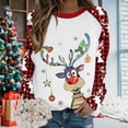 thumbnail image 3 of Chandail en Molleton de Noël pour Femmes, Veste Mi-Longue, Col Rond, Cardigan à Manches Longues, Mode Imprimée, 3 of 4