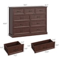 thumbnail image 6 of YouTrend Rustic 9-Drawer Wood Dresser, Large Storage Chest Organizer with Metal Handles for Bedroom, Living Room, Farmhouse Style Furniture,Brown, 6 of 6